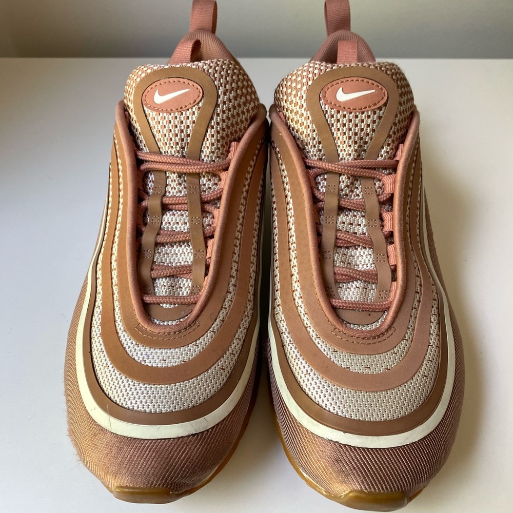 Nike Women's Air Max 97 Slip-On Sneakers Pink Tan White - Picture 8 of 14